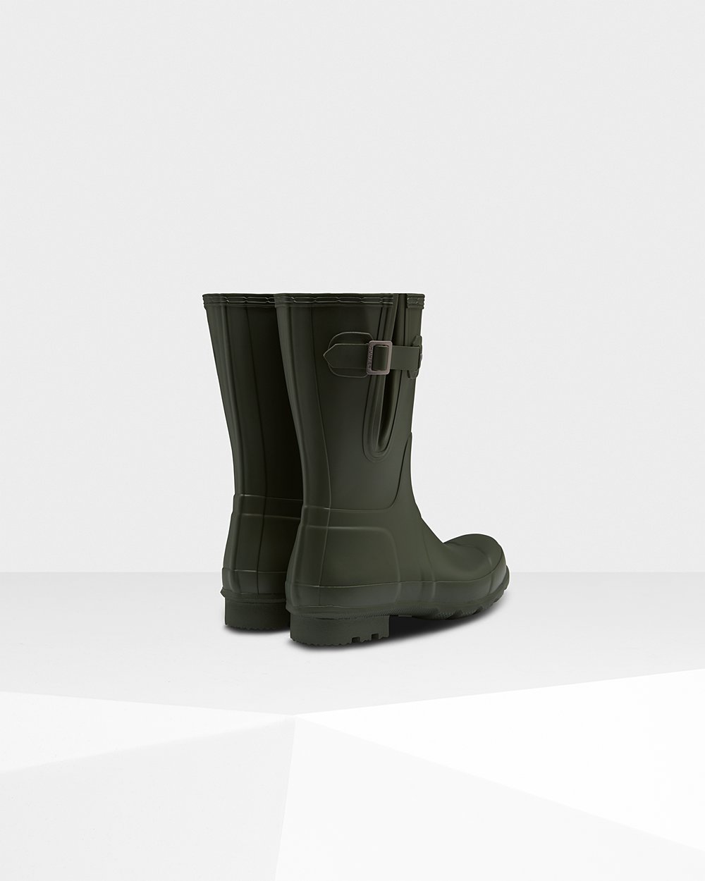 Mens Hunter Original Side Adjustable - Short Rain Boots Dark Olive - 6905-WCGSQ